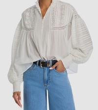 Vanessa Bruno Womens White Dahlia Lace Trim Top Size 36