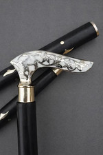 Canne de marche gravée en