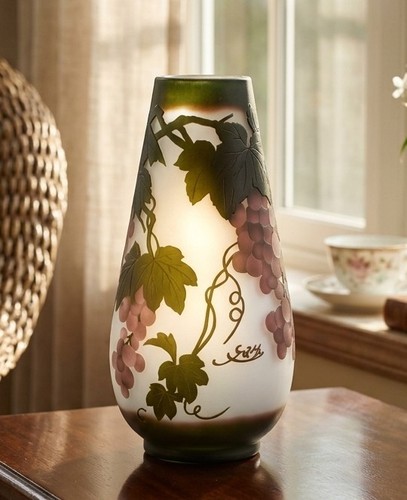 Galle style cameo glass - cameo, vase