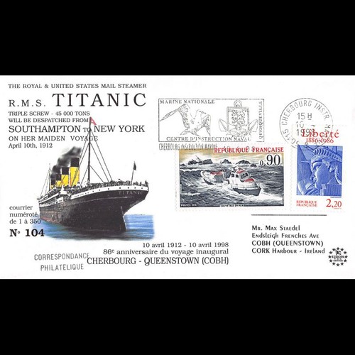 Titanic98 fdc 86 ans - gb,