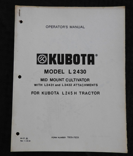 Kubota l245h tracteur l 2430 - ",