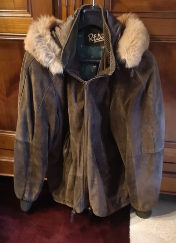 Blouson cuir kaki - cuir,