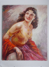 " Gitane " ,  Huile sur Toile