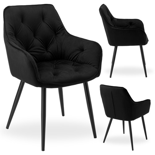 Fauteuil velours noir - fauteuil,