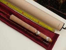 Pêche CANNE à MOUCHE 7'8P Bambou Refendu Blank Pezon et Michel soie moulinet 4/5