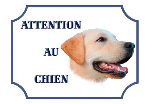 Plaque alu 15x20cm attention - alu, "attention