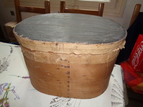 Rare boite chapeaux bois - boite, en