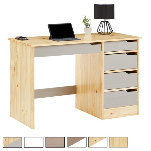 Bureau pin massif hugo - bureau,