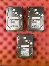 12TB LOT 3x Hard Drive Toshiba NAS N300 HDEXR01ZNA51 4TB 7.2K 128MB 3.5''