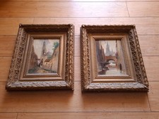 TABLEAUX , 2 HUILES SUR PANNEAU XIX EM SIGNEES G.BIRD