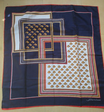 VINTAGE TRES BEAU CARRE FOULARD en SOIE FIORINI TETE DE CHEVAL rouloté a la main