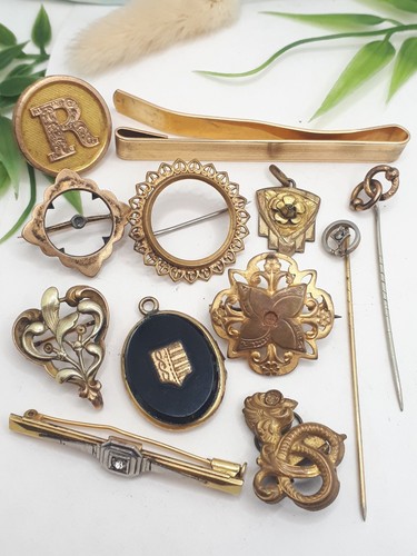 Lot bijoux ancien - plaqué, or