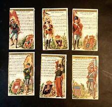6 Chromos Gold Military Song / Costume HL 551 Russian USA Belgian English 19th Century