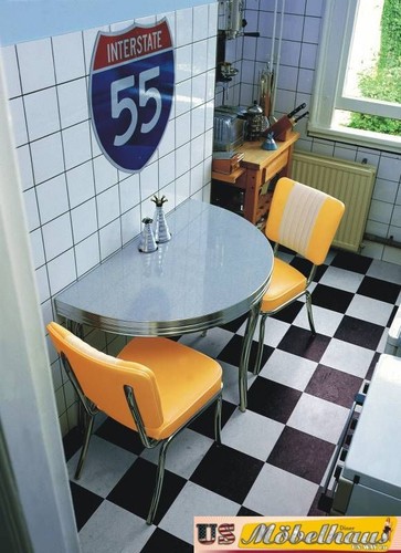 Set table chaises usa - table,