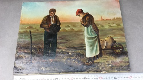 Ancien tableau naïf huile sur