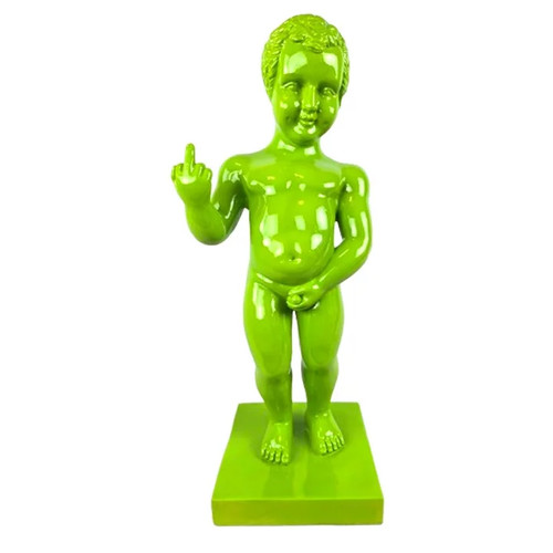 Manneken pis résine vert - en,