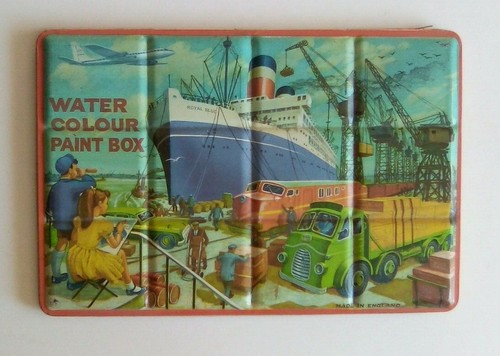 Ancienne boite peinture en - ancienne,