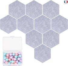 10 Pièces Tableau d'affichage Feutre Hex Auto-adhésif, Tableau en Liège Mural, P
