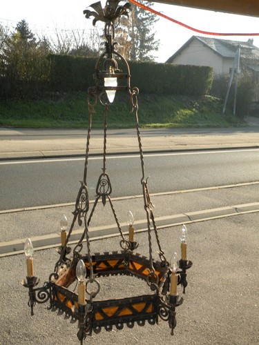 Lustre art deco fer forger - art,