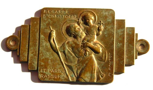 Plaque christophe cuivre - st, en