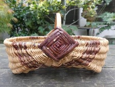 Petit Panier ancien Osier old French Basket good condition 29cm long 20cm X13cm