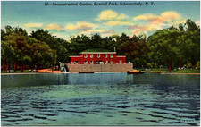Reconstructed Casino Central Park Schenectady New York 1940s Linen Postcard