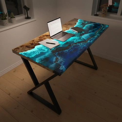 Bureau époxy effet plage - , 3d