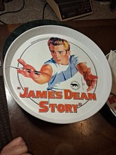 JAMES DEAN STORY Metal Round Movie Tray RENE CHATEAU VIDEO France 1981 NR