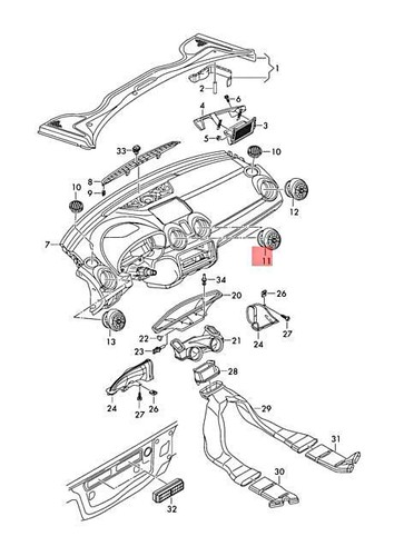 Audi 8xf 8xk - vent, black