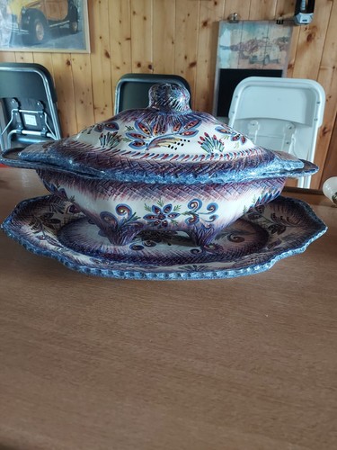 Soupière ancienne faïence - soupière,