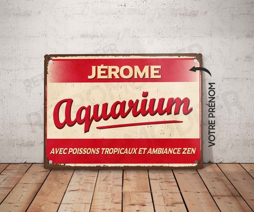 Plaque métal vintage - , aquarium
