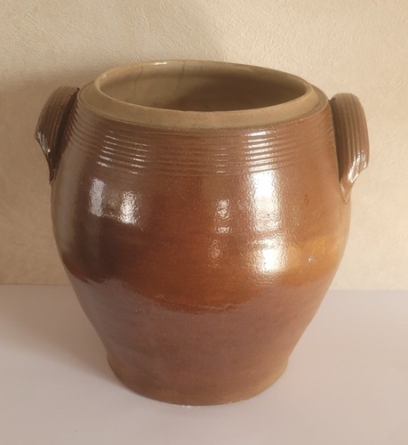 Ancien pot graisse grès - pot, en
