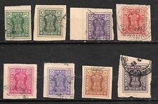 INDIA SERVICE - POSTAL WHOLE - 8 used stamps