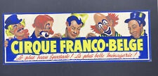 Small original old French Belgian circus poster, antique CIRCUS POSTER