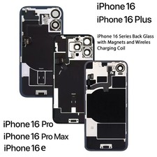 iPhone 16 Series Back Glass w/Mag-Safe Magnets, Wireless Charging Coil & Flash