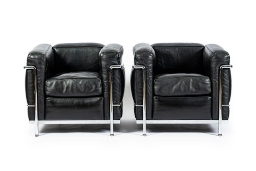 Pair cassina lc2 - of, black