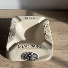 Antique CHAMPAGNE TATTINGER ADVERTISING ASHTRAY - XL - 16 cm x 16 cm