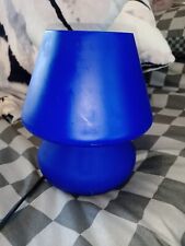 VTG Habitat 90s Memphis Cobalt Blue Glass Mushroom Table Lamp France Made Rare 