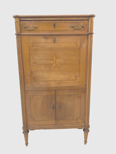 secrétaire Louis XVI à coins arrondies en merisier massif . XIX siècle.