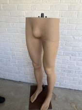 Adult Male Plastic Flesh Colored Mannequin Legs Mid Section With Stand Read Look