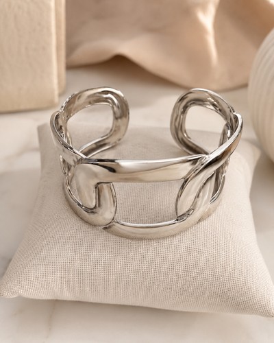 Bracelet manchette acier - bracelet,