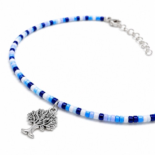 Collier perles verre - de,