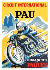 MOTO CIRCUIT INTERNATIONAL PAU - affiche 30 x 40 cm