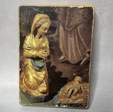 Icône religieuse sur bois : Vierge à l'enfant / Crèche de Chource (10) 10.5x15cm