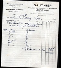 LORRIS (45) STONE TAILOR / MARBLE MAKER "GAUTHIER" in 1934