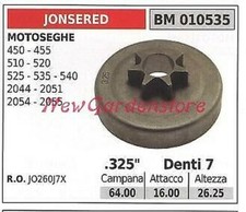 Pignon JONSERED Moteur Tronçonneuse 450 455 510 520 525 535 .325" Dents 7 010535