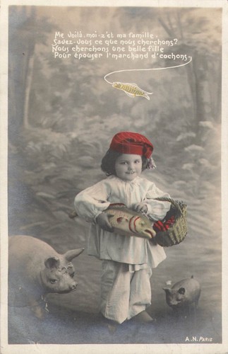 Enfant bonnet rouge poisson - cp,