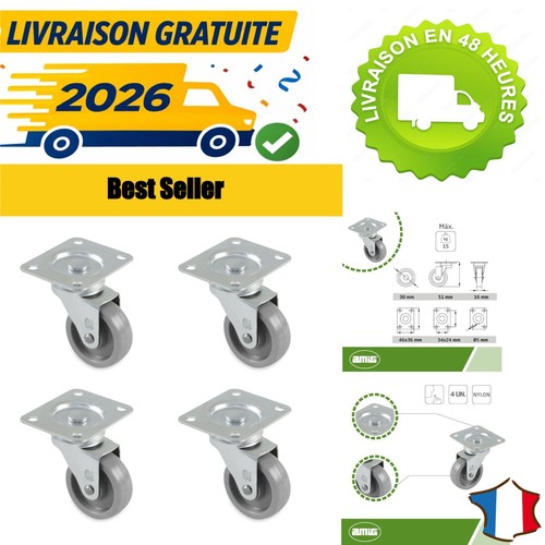 Lot roulettes meubles amig - lot,
