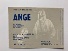 TICKET CONCERT ANGE 24 NOVEMBRE 1983 ENTREPOTS LAINE BORDEAUX