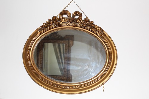 Miroir encadré ovale - miroir, noeud